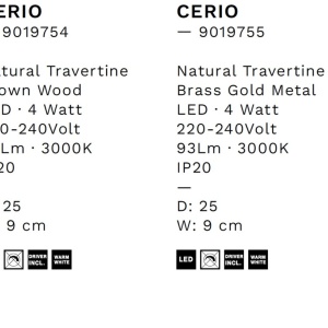 Aplica de perete LED decorativa din traverin CERIO - Img 11