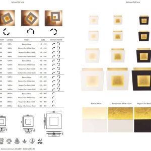 Aplica de perete LED design ambiental DALIA 14x14cm, alb/ auriu 131792 universul-luminii.ro