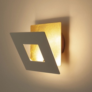 Aplica de perete LED design ambiental DALIA 18x18cm, alb/ auriu 220472 universul-luminii.ro