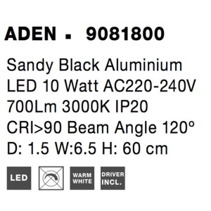 Aplica de perete LED design liniar Aden 60cm - Img 2