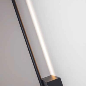 Aplica de perete LED design liniar ambiental Wall Lamp negru/ alama - Img 3