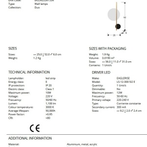 Aplica de perete LED design modern Duo - Img 5