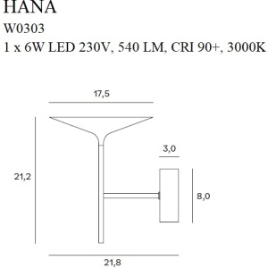 Aplica de perete LED design modern HANA W0303 MX - Img 3