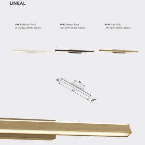 Aplica de perete LED design modern liniar LINEAL negru MA-8963 - Img 2