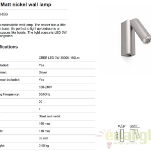 Aplica de perete LED design modern minimalist ROB nickel 68499 47642 universul-luminii.ro