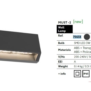 APLICA DE PERETE LED EXTERIOR MODERNA MUST-2 70658 61572 universul-luminii.ro