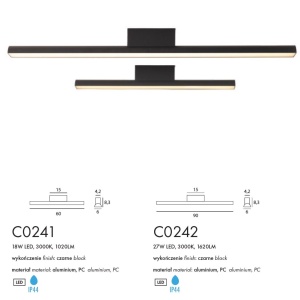 Aplica de perete LED iluminat baie IP44 Tampa 90cm 239182 universul-luminii.ro