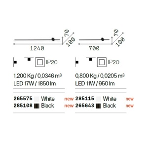 Aplica de perete LED moderna design liniar ESSENCE AP 11W BIANCO - Img 3