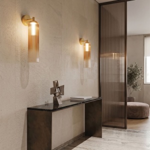 Aplica de perete LED moderna sticla champagne SAPEL