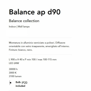 Aplica de perete Led orientabila Balance ap d90 alba 142922 universul-luminii.ro