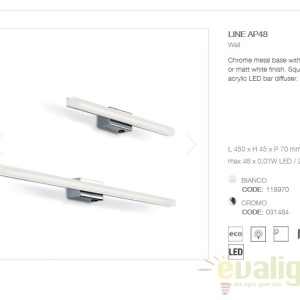 Aplica de perete LED tablou, oglinda de baie LINE AP48 CROMO 031484 51202 universul-luminii.ro