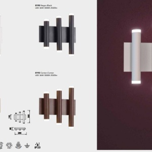 Aplica de perete LED tubular design minimalist CALA negru 131982 universul-luminii.ro
