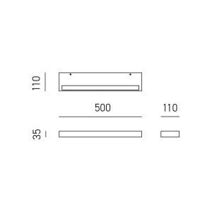 Aplica de perete lumina ambientala LED GAP DOUBLE negru L-50cm, 3000K 149902 universul-luminii.ro