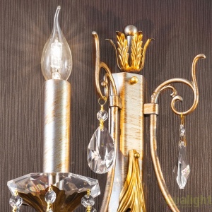 Aplica de perete LUX super eleganta cristal 2 brate Miramare WA 2-1305/2 silber-goldOR 44142 universul-luminii.ro