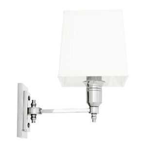 Aplica de perete moderna LUX, finisaj nickel cu abajur alb, Lexington Single 108634 HZ 65442 universul-luminii.ro