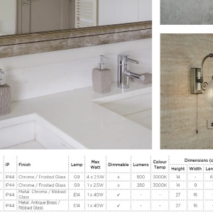 Aplica de perete pentru baie IP44 Belvue 3259AB SRT - Img 4