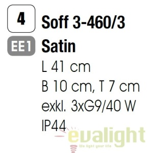 Aplica de perete pentru baie IP44 Tea Soff 3-460/3 satin OR 49692 universul-luminii.ro