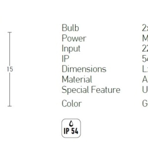 Aplica de perete pentru iluminat exterior, up/down, IP54 Lite grafit 118232 universul-luminii.ro