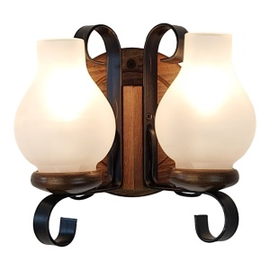 Aplica de perete rustica fabricata manual din lemn Roata WOOD-RO-AP2 177992 universul-luminii.ro