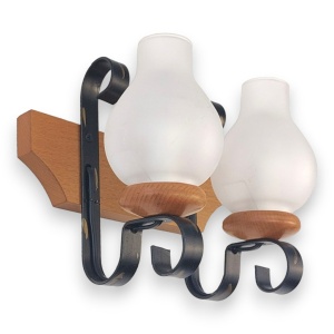 Aplica de perete rustica fabricata manual din lemn Vela WOOD-VE-AP2 177942 universul-luminii.ro