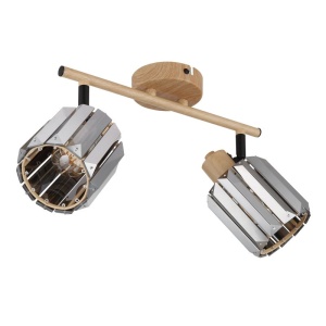 Aplica de perete sau tavan, Cristal K9 fumuriu, 2xE14, Run 80040246 GL 171112 universul-luminii.ro