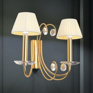 Aplica de perete stil clasic cu cristal K9 ARIANE 2L aurie 156442 universul-luminii.ro