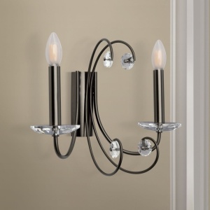 Aplica de perete stil clasic cu cristal K9 ARIANE2L nickel inchis 234882 universul-luminii.ro