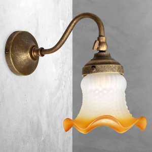 Aplica de perete stil clasic italian din alama si sticla Bell - Img 2
