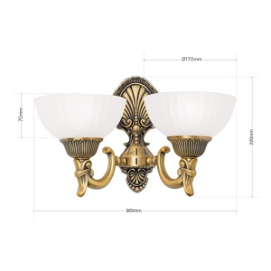 Aplica de perete stil clasic Rocca WA 2-1201/2 bronze OR - Img 9