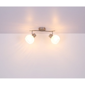 Aplica de perete / tavan cu 2 spoturi design modern WILLY nichel 210642 universul-luminii.ro