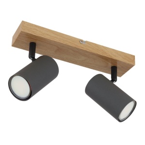 Aplica de perete / tavan cu 2 spoturi directionabile design modern ROBBY gri grafit 114212 universul-luminii.ro