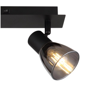 Aplica de perete / tavan cu 2 spoturi directionabile design modern CLAUDE negru 210662 universul-luminii.ro