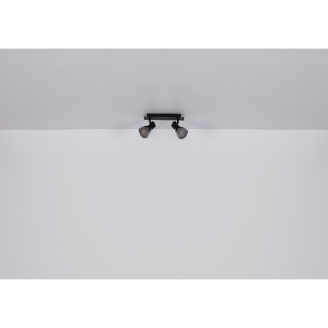 Aplica de perete / tavan cu 2 spoturi directionabile design modern CLAUDE negru, maro 210672 universul-luminii.ro