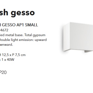 Aplica de perete up/down FLASH GESSO AP1 SMALL 214672 54602 universul-luminii.ro