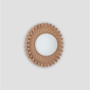 Aplica decorativa ceramica caramel, sticla alb, PETEL 245022 universul-luminii.ro