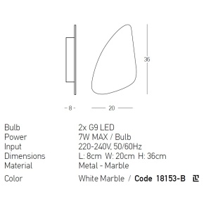 Aplica design decorativ modern MARBLE 2L 153662 universul-luminii.ro
