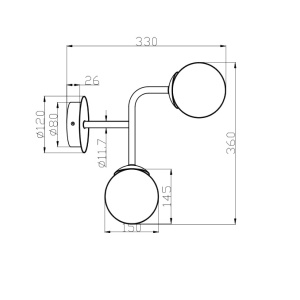 Aplica design deosebit Erich nickel, 2L MYMOD221-WL-02-N - Img 2