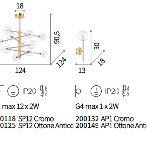 Aplica din metal design clasic EQUINOXE AP1 CROMO 200132 62262 universul-luminii.ro