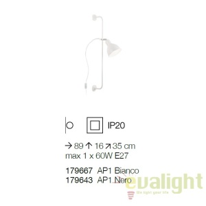 Aplica directionabila SHOWER AP1 NERO 179643 66322 universul-luminii.ro