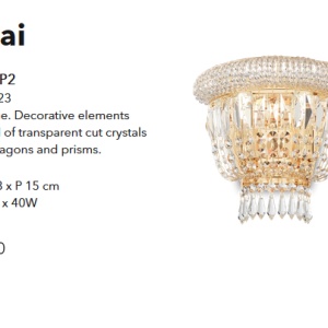 Aplica eleganta design clasic DUBAI AP2 OTTONE 201023 65602 universul-luminii.ro