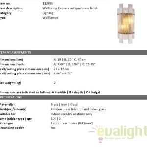 Aplica eleganta design LUX Caprera, alama antic 112655 HZ 68952 universul-luminii.ro
