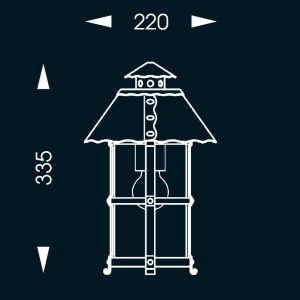 Aplica iluminat exterior din fier forjat, design medieval cu felinar rotund si acoperis nituit WL 3397 181802 universul-luminii.ro