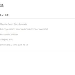 Aplica LED ambientala de exterior IP65 LUNA L-60cm 153092 universul-luminii.ro