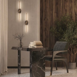 Aplica LED ambientala design minimalist Renaissance negru/alama 145662 universul-luminii.ro