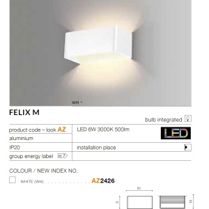Aplica LED ambientala FELIX M alba - Img 3