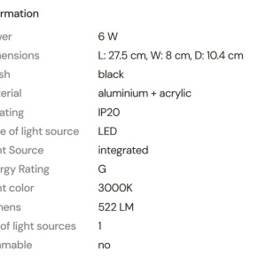 Aplica LED ambientala stil minimalist Merano I negru 239232 universul-luminii.ro