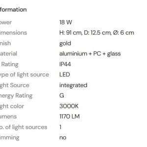 Aplica LED baie iluminat elegant IP44 Fayette H-91cm 239042 universul-luminii.ro