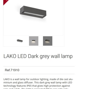 Aplica LED de exterior ambientala design modern IP65 LAKO gri inchis 92452 universul-luminii.ro
