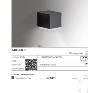 Aplica LED de exterior ambientala IP54 Arbax 1 96962 universul-luminii.ro