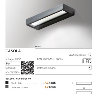 Aplica LED de exterior ambientala IP54 CASOLA NEGRU 96932 universul-luminii.ro